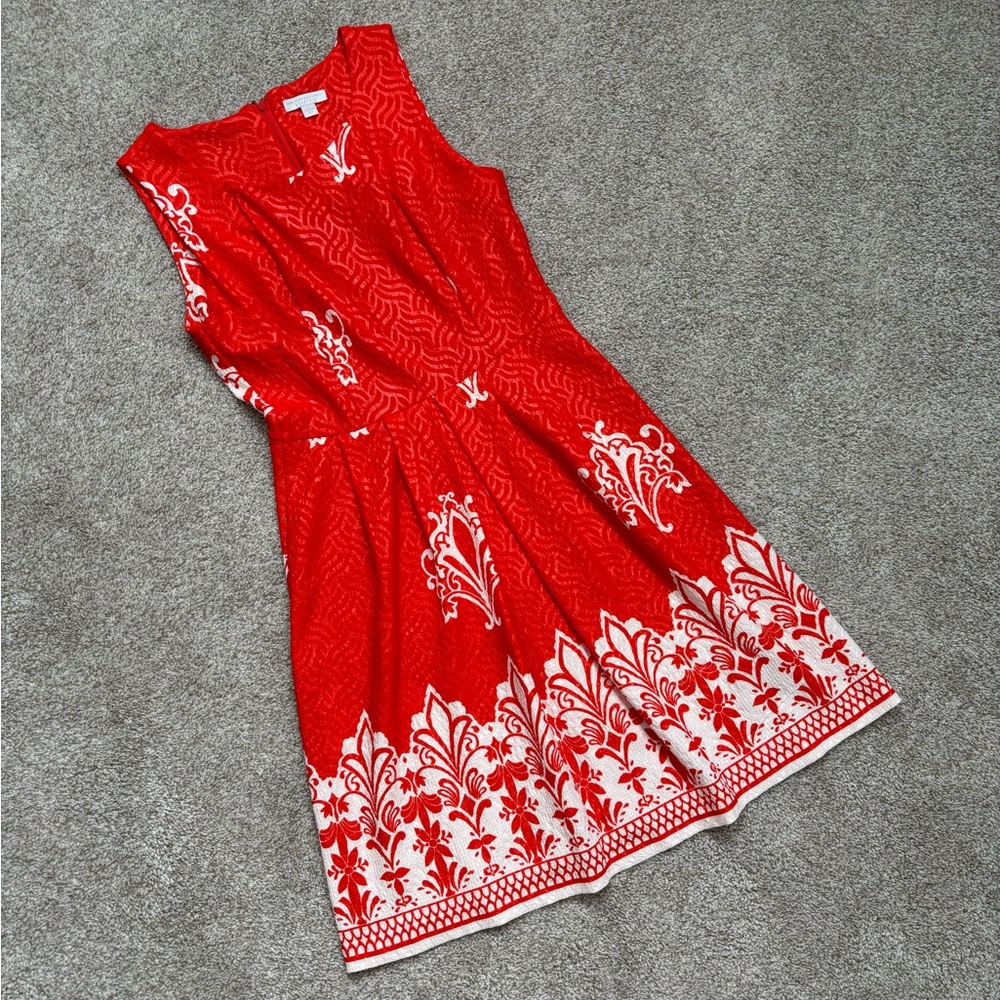 New York & Company Orange Knee Length Dress - Size Small